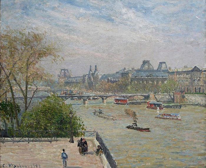 Camille Pissarro The Louvre, Spring oil painting image